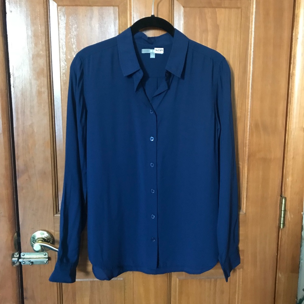 Uniqlo WOMEN RAYON LONG SLEEVE BLOUSE